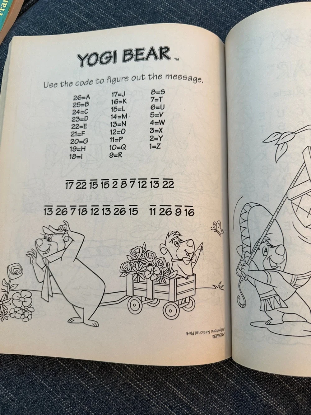 Vintage Yogi Bear Jumbo Coloring Activity Book Hanna Barbera Landoll’s